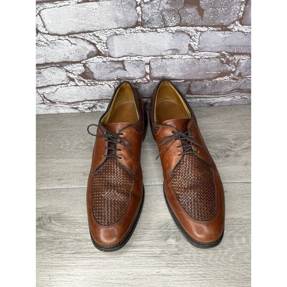 Allen Edmonds Norfolk Woven Brown Leather Oxfords Dress Shoes Men Sz 11.5D US/45